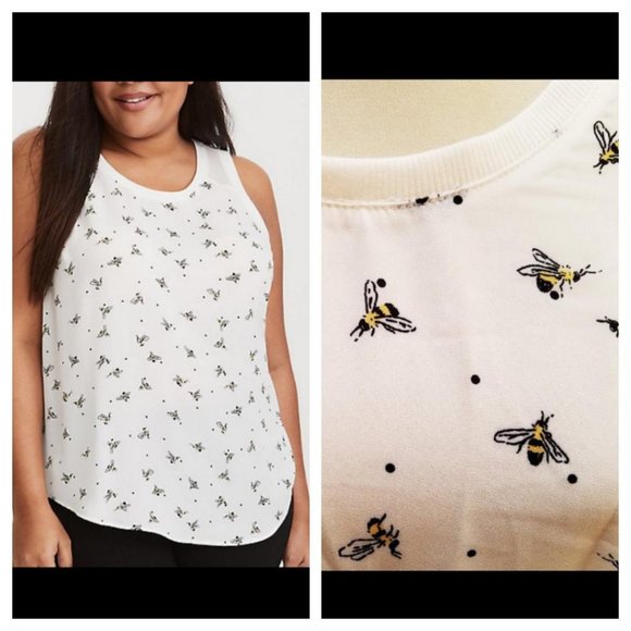 torrid Tops - Torrid Bee Print Georgette Tank Top 00x